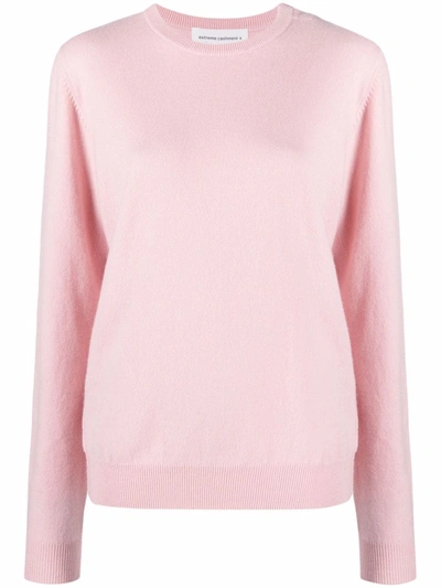 Shop Extreme Cashmere Slit-neck Jumper In Pink