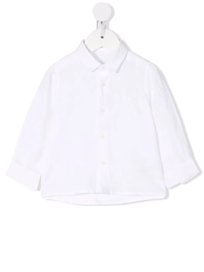 Shop Il Gufo Long-sleeved Linen Shirt In White