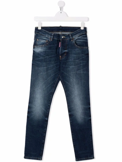 Dsquared2 Teen Mid-rise Skinny Jeans In Blue