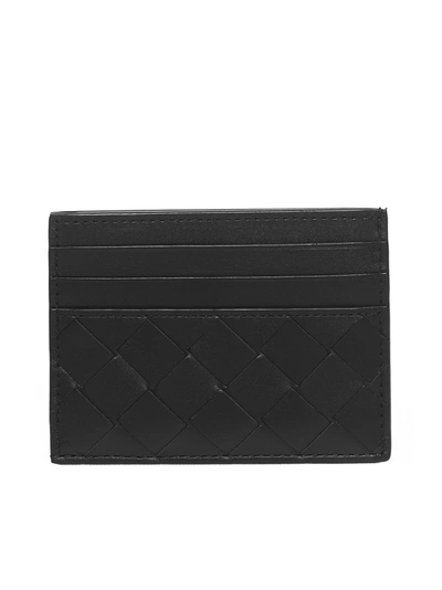 Shop Bottega Veneta Intrecciato Card Holder In Black