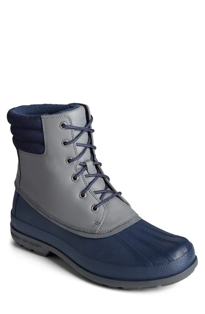 Grey and navy sperry duck boots deals