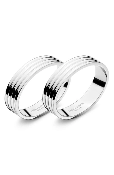Shop Georg Jensen Bernadotte Set Of 2 Napkin Rings In Silver
