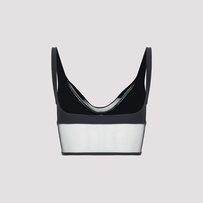 Shop Mugler Sheer Panel Bra Top Tops In Black