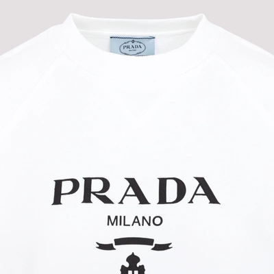 Shop Prada Long Sleeves Sweatshirt In White