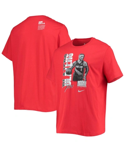 Shop Nike Men's Damian Lillard Red Portland Trail Blazers Select Series Rookie Of The Year Name And Number T-s