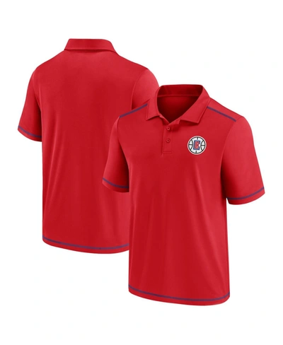Shop Fanatics Men's Red La Clippers Primary Logo Polo Shirt
