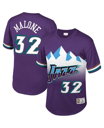 Shop Mitchell & Ness Men's Karl Malone Purple Utah Jazz Mesh T-shirt