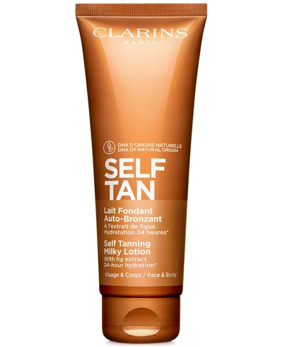 Shop Clarins Self Tanning Face & Body Milky Lotion, 4.2 Oz.