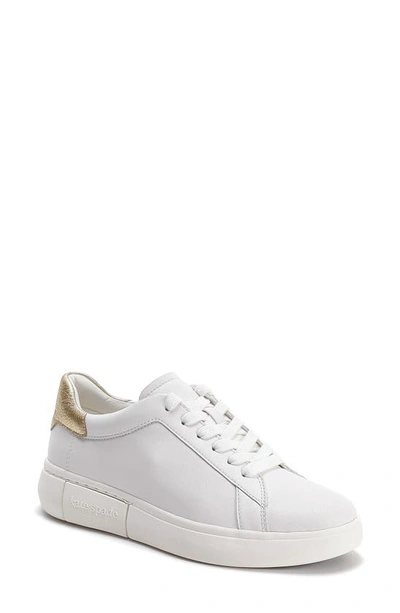 Shop Kate Spade Lift Platform Sneaker In Optic White/ Pale Gold Leather