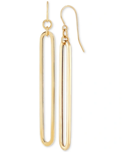 Macy's Polished Oblong Drop Earrings In 14k Gold In Gold