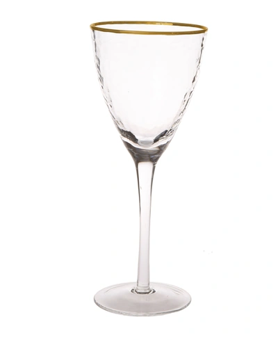Shop Classic Touch Set Of 6 Wine Glasses With Simple Design In Gold