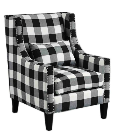 Shop Best Master Furniture Glenn With Nailhead Trim Arm Chair, Checkered Pattern In Multi
