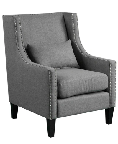 Shop Best Master Furniture Glenn With Nailhead Trim Arm Chair In Dark Gray