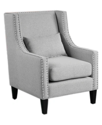 Shop Best Master Furniture Glenn With Nailhead Trim Arm Chair In Light Gray