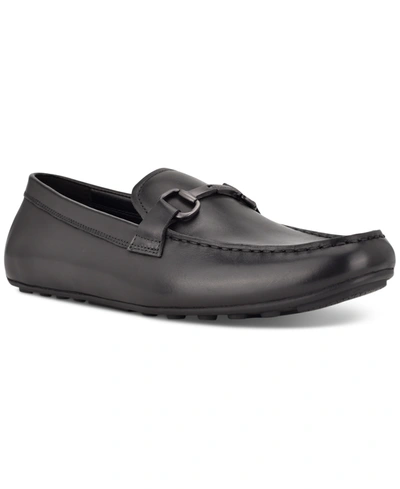 Shop Calvin Klein Men's Olaf Casual Slip-on Loafers In Black Leat