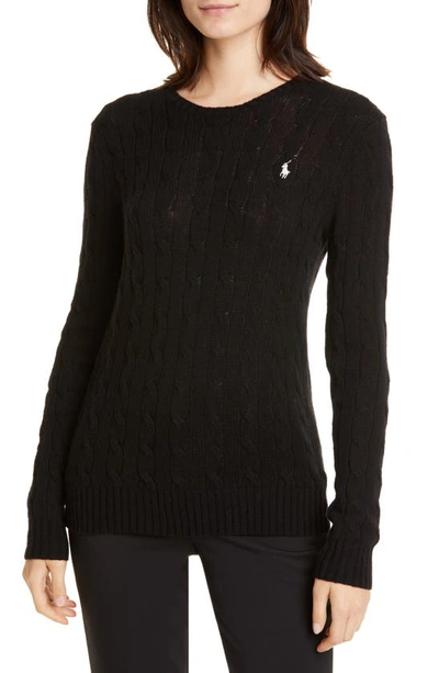 Shop Polo Ralph Lauren Cable Knit Cashmere Sweater In Polo Black