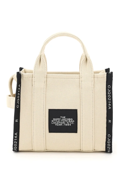 Shop Marc Jacobs (the) The Jacquard Traveler Tote Bag Mini In Beige