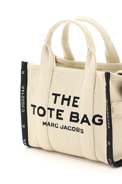Shop Marc Jacobs (the) The Jacquard Traveler Tote Bag Mini In Beige