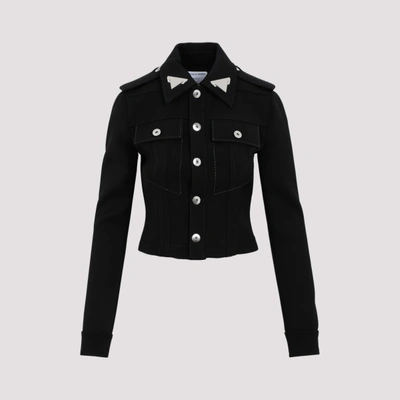 Shop Bottega Veneta Cavalry Wool Jacket In Black