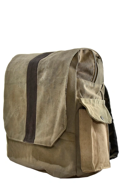 Shop Vintage Addiction Recycled Military Tent Backpack In Olive/khaki