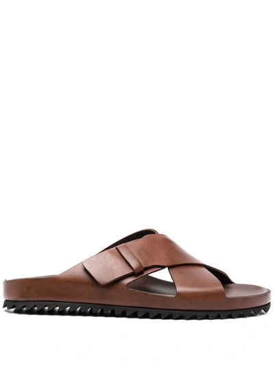 Shop Officine Creative Agora Crossover-strap Sandals In Brown
