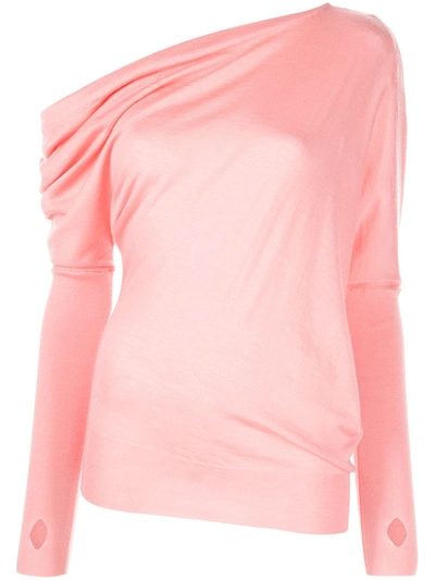 Shop Tom Ford One-shoulder Asymmetric Jumper In Pink