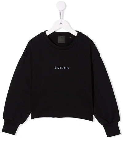 Shop Givenchy Logo-print Crew Neck Sweatshirt In Black
