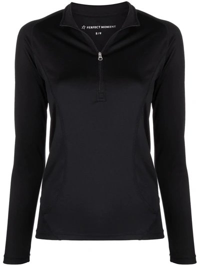 Shop Perfect Moment Back-seam Thermal Top In Black