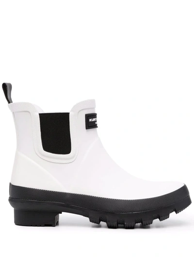 Shop Kurt Geiger Sleet Two-tone Boots In White