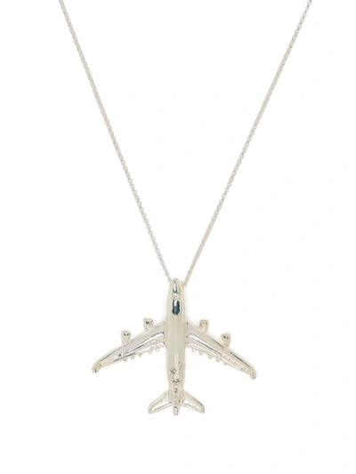 Shop Natia X Lako Airplane Pendant Necklace In Silver