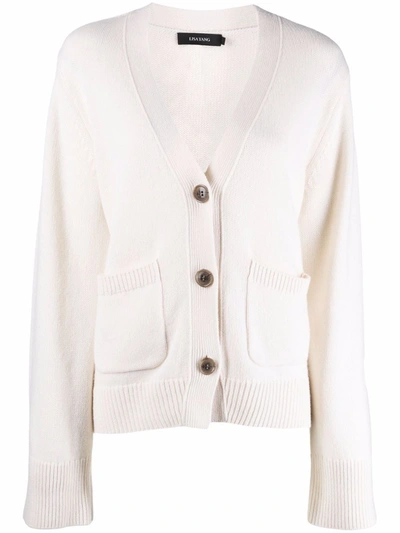 Shop Lisa Yang Danni V-neck Knitted Cardigan In White