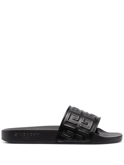Shop Givenchy 4g Strap Slip-on Slides In Black