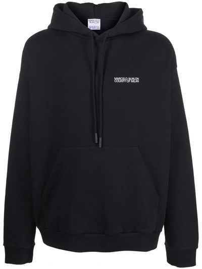 Shop Marcelo Burlon County Of Milan Cross-motif Hoodie In Schwarz