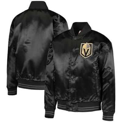 Shop Zzdnu Outerstuff Youth Black Vegas Golden Knights Gifted Goalie Full-snap Varsity Jacket