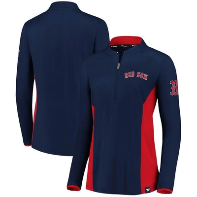 Shop Fanatics Branded Navy Boston Red Sox Iconic Marble Clutch Blade Collar Half-zip Pullover Jacket