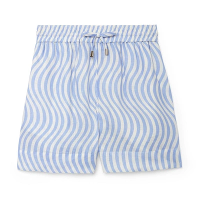 Shop Ephemera Sky Wave Linen Shorts