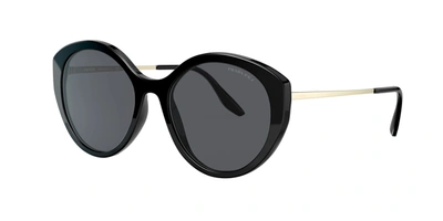 Shop Prada Dark Grey Cat Eye Ladies Sunglasses 0pr 18xs 1ab5z155 In Black,grey