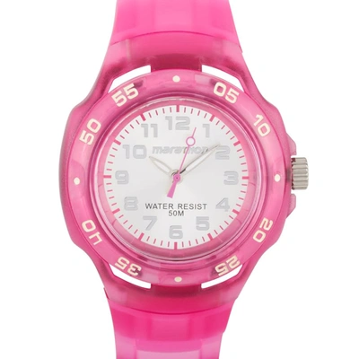Shop Timex Marathon Purple Quartz White Dial Ladies Watch Tw5m06600 In Purple / White
