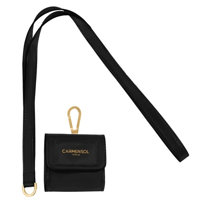 Shop Carmen Sol Tommy Airpods Case In Black