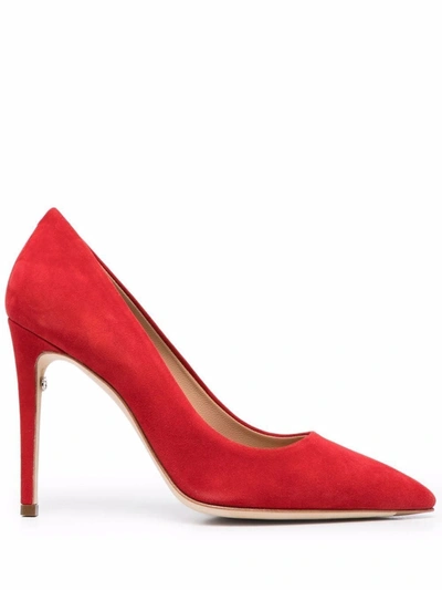 Shop Ferragamo Ilary Pointed Toe Pumps In Red