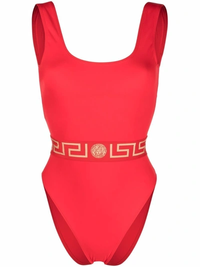 Shop Versace Women's Red Polyester One-piece Suit