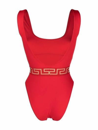 Shop Versace Women's Red Polyester One-piece Suit