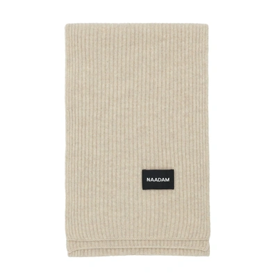 Shop Naadam Signature Cashmere Ribbed Scarf In Oatmeal