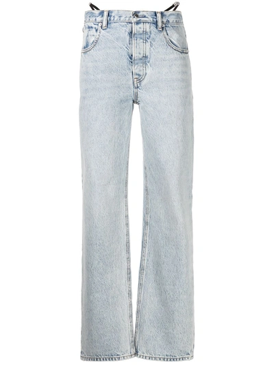 Shop Alexander Wang Strap-detail Jeans In Light Blue