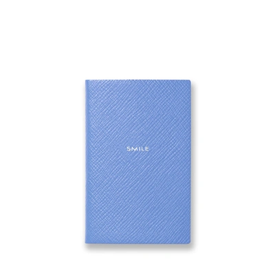 Shop Smythson Smile Wafer Notebook In Panama In Nile Blue