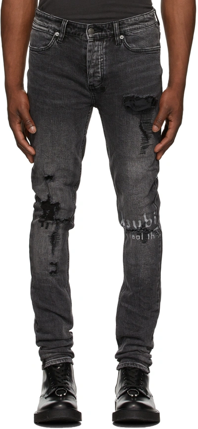 Shop Ksubi Black Van Winkle Angst Trashed Real Jeans In 98 Denim