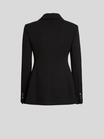 Shop Etro Tailored Wool Jacket In Black