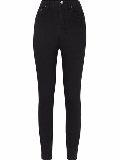 Shop Dolce & Gabbana High-waisted Skinny Jeans In Multicolour