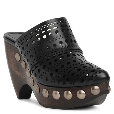 Shop Alaïa Le Sabot Vienne Leather Clogs