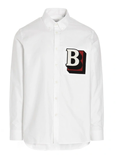 Shop Burberry Letter In White